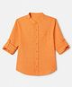 Pine Kids 100% Cotton Woven Solid Shirt with Full Sleeves in Yellow