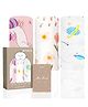 DOTMOM Premium Organic Bamboo Super-soft Swaddle Wrapper & Receiving Blanket, Pack of 3 - Multicolour