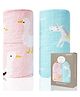 DOTMOM Premium Organic Bamboo Super-soft Swaddle Wrapper & Receiving Blanket, Pack of 2 - Multicolour