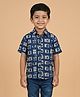The Mom Store Cotton Woven Half Sleeves Cameras Printed Shirt - Blue