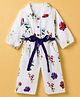 Twetoons Woven Jumpsuit with Full Sleeves and Floral Print in Offwhite for 1-2 Years
