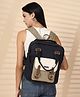 ENSAC Womens Red & Grey Backpack Multi-Functional Pockets Daypack Mini Shoulder Bags for Ladies - Height 15 inches
