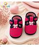 KIDSUN Bow Applique Detailed Velcro Closure Booties - Dark Pink