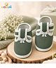 KIDSUN Bow Applique Detailed Velcro Closure Booties - Green