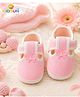 KIDSUN Butterfly Applique Detailed Velcro Closure Booties - Pink