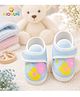 KIDSUN Floral Designed Velcro Closure Booties - Sky Blue