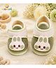 KIDSUN Bunny Applique & Fur Detailed Velcro Closure Booties - Green