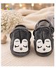 KIDSUN Bird Face Applique & Fur Detailed Velcro Closure Booties - Grey