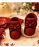 KIDSUN Glitter Embellished Bow Applique Detailed Booties - Red