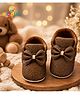 KIDSUN Glitter Embellished Bow Applique Detailed Booties - Dark Brown