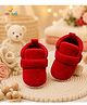 KIDSUN Bow Applique Detailed Velcro Closure Booties - Red