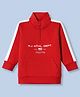 Ruff Cotton Mixes Knit Crew Neck Sweatshirts with Full Sleeves and R.J. Athl. Dept. Print - Red