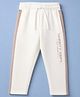 Ruff Cotton Mix Knit Track Pant with Full Length and Varsity Text & Elasticated Pull Ons in Offwhite