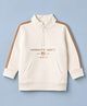 Ruff Cotton Mix Knit Full Sleeves Round Neck Sweatshirt with Varsity Text in Offwhite