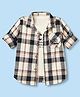 Ruff 100% Cotton Woven Checks Shirt and T-Shirt with Full Sleeves in Navy Blue for 3-4 Years