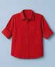 Ruff Cotton Woven Shirt with Full Sleeves and Rugby Jeans Embroidery in Red for 4-5 Years