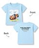 Ruff Cotton Elastane Knit T-Shirts with Half Sleeves and Ruff Mini Faster They Just Go Car Graphic Print - Blue