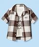 Ruff 100% Cotton Woven Shirt and T-Shirt with Full Sleeves and Urban Riders Print in Brown for 18-24 Months