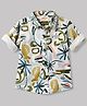 Ruff 100% Cotton Woven Corduroy Printed Shirt with Full Sleeves with Abstract Print in Blue