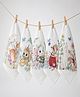 Little Surprise Box 5PCS Enchanted Garden Animal Print Muslin Cotton Napkin - White