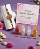 Expelite Set of 1 Rakhi for Brother with Roli, Chawal, Tika Set and Greeting