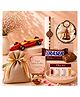 Expelite Special Rakhi Gift for Brother ,  Gift Hamper with Rakhi, Tika Set, Chocolate eraser, Guardian Bell, Jute Potli , Car shape pen and Greeting