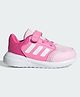 ADIDAS KIDS Velcro Closure Tensaur Run Striped Sports Shoes - Pink White