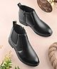 Steprite Solid Zipper Closure Chelsea Boots - Black