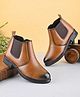 Steprite Solid Zipper Closure Chelsea Boots - Tan