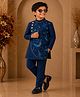 Twisha Woven Full Sleeves Unicorn Printed Kurta Pajama Set - Navy Blue