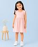 Kidbea Cotton Woven Cap Sleeves Solid Dress - Light Pink