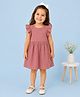 Kidbea Cotton Woven Cap Sleeves Solid Dress - Dark Pink