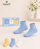 Kidbea Bamboo Knit Pack Of 3 Solid Socks - Blue Yellow & White