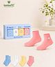 Kidbea Bamboo Knit Pack Of 4 Solid Socks - White Pink Blue & Yellow