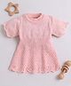 Little Angels Knit Half Sleeves Solid Dress - Light Pink