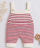 Little Angels Knit Sleeveless Striped Dungaree - Cream & Red