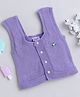 Little Angels Knit Sleeveless Floral Embroidered Vest - Violet