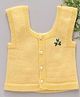 Little Angels Knit Sleeveless Floral Embroidered Vest - Yellow