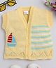Little Angels Knit Sleeveless Boat Designed Top - Yellow