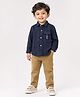 Spool Junior Cotton Woven Full Sleeve Checked Shirt & Pants Set - Blue
