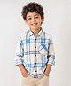 Spool Junior Cotton Woven Full Sleeves Checked Shirt - Blue