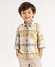 Spool Junior Cotton Woven Full Sleeves Checked Shirt - Yellow