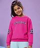 Kiddopanti Fleece Knit Full Sleeves Street Crew Text  Back Printed Light Winter Sweatshirt - Coral Pink