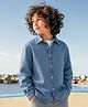 PURPLE UNITED KIDS Denim Woven Full Sleeves Washed Shirt - Dark Blue