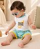PURPLE UNITED KIDS Single Jersey Knit Sleeveless Enjoy Summer Text Printed Tee & Shorts Set - White & Light Blue