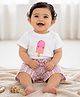 PURPLE UNITED KIDS Single Jersey Knit Half Sleeves Popsicle Printed Tee & Shorts Set - White & Multi Colour