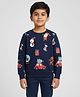 Biglilpeople Cotton Woven Full Sleeves Festive Theme Printed Sweatshirt - Navy Blue