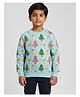 Biglilpeople Cotton Woven Full Sleeves Christmas Theme Printed Sweatshirt - Turquoise