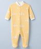 Junior Star Full Sleeves Swan Family Printed Footed Sleepsuit - Yellow