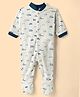 Junior Star Full Sleeves Vehicles Printed Footed Sleepsuit - Blue